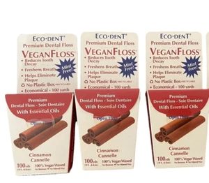 Eco-Dent Vegane Zahnseide Premium Zahnseide Zimt - 100 Yards - 3er Pack - Bild 1 von 6