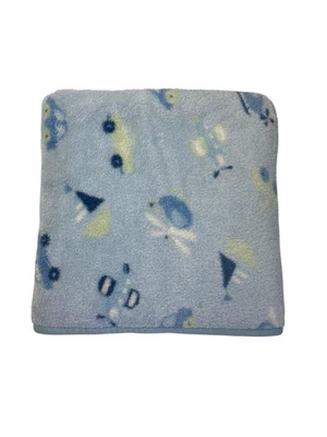 Recién Nacido Bebé Niño Manta Azul Coches Barcos Helicóptero Vehículos 29 x 38 Foto 1 de 4