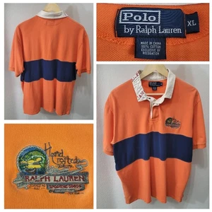 Vintage Polo Ralph Lauren Rugby Shirt Men's XL Orange Blue Sporting Goods 2005 - Picture 1 of 23