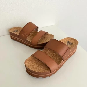Reef Damen Cushion Vista hohe Plateau-Riemensandale Espresso Duo 6 NEU - Bild 1 von 12