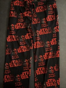 Star Wars Mens Size Medium Black Red Stormtrooper Drawstring Pajama Pants - Picture 1 of 7