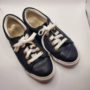 Zapatilla deportiva Hallie Lux Lilly Pullitzer | Talla 9M | Cuero Azul Marino Dorado Estrás - Imagen 1 de 20