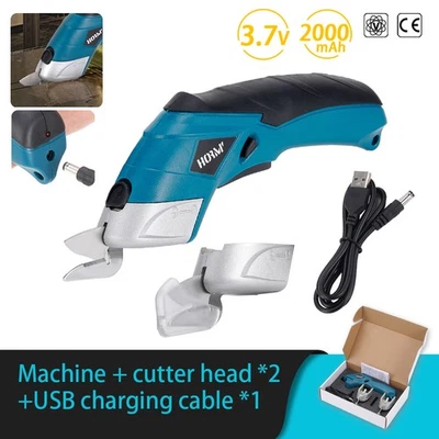 HORMY 2 Blade Cordless Electric Scissors Battery Operated For Fabric Leather Cardboard
