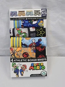 SUPER MARIO XS (4-5) Boys Athletic Boxer Briefs Underwear, 4-Pack NEW K - Picture 1 of 2
