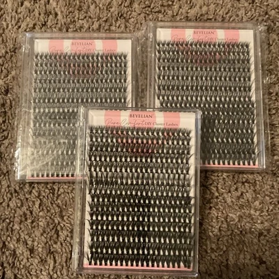 3 BEYELIAN Pure Comfort DIY Cluster Lashes 10-16mm  D Superfine Black Extensions - Image 1 of 4
