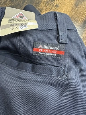 Bulwark Pants 33x34 Blue FR Flame Resistant CAT2 Cargo Workwear NWT - Image 1 of 4