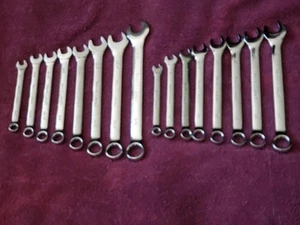 NUEVO CRAFTSMAN 16 PIEZAS 12 pt Juego de llaves combinadas SAE & MÉTRICAS TOTALMENTE PULIDAS - Imagen 1 de 3