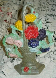 Vintage Hubley Doorstop Flower Basket Door Stop #204 - Picture 1 of 4
