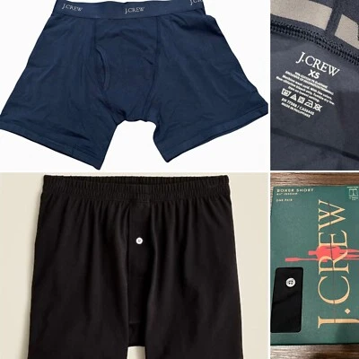 Set of 2 J.Crew Men's Sz XS (26-28) Boxer Briefs/Shorts Black Navy Blue - Image 1 of 4