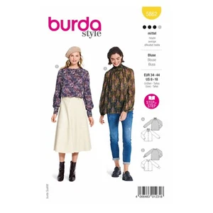 Modello taglio Burda Style n. 5862 - camicetta - maniche raglan e copricollo - Foto 1 di 9