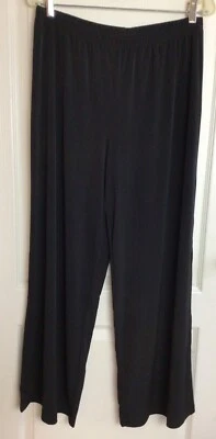 Pantalones Joan Rivers negros ajustados elásticos cintura pierna ancha M Foto 1 de 4