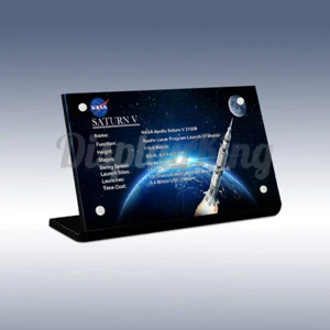 Display King - Acrylic display plaque for Lego The Apollo Saturn V 21309 (NEW) - Picture 1 of 6