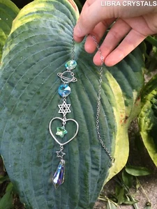Cosmic Planets Suncatcher Glass Crystal 15in - Picture 1 of 5