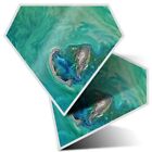2 x Diamant Aufkleber 7,5 cm - Kaspisches Meer Satellitenlandschaft #13111