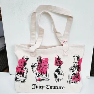 Juicy Couture Beige Canvas Makeup Tote Bag / Should Bag, Large Size, Brand New! - Picture 1 of 8