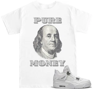 Pure Money weißes T-Shirt passend zu Air Js Retro 4 PURE MONEY 4 Schuhe - Bild 1 von 7