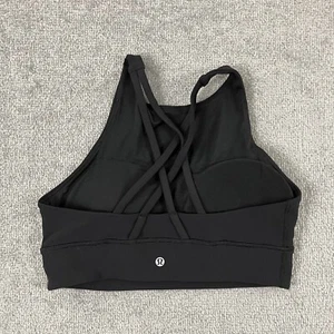 LULULEMON Energy Sports Bra Womens Size 10 Black Long Line Padded Yoga Gym - Picture 1 of 8