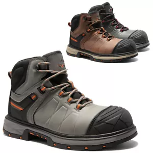 Men Steel Toe Work Boots Safety Shoes Leather Waterproof Industrial Boots - Picture 1 of 16