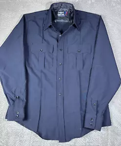 Mens Flying Cross Uniform Shirt Security Police Button Zipper 16.5 36/37 USA - Picture 1 of 24