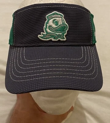 Oregon Fighting Ducks Green & Gray Visor Hat Adjustable Zephyr Brand NCAA EUC - Image 1 of 4