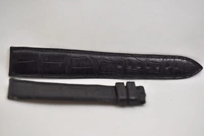 Pulseira de couro preta Blancpain 18/16mm, excelente estado - Imagem 1 de 4