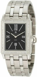 NEW Charles-Hubert 18313-B Men's Diamond Baleen Watch Stainless Steel Black Dial - Picture 1 of 1