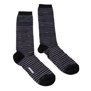 Missoni GM00CMD4589 0003 Striped Blue/Black Boot Socks