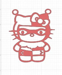 Calcomanía pegatina Hello Kitty DC HARLEY QUINN ¡Permanente dentro/exterior! - Imagen 1 de 5