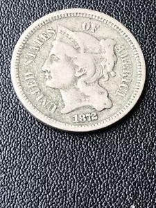 1872 Three Cent Nickel Piece Better Date US Coin. BB5 - Picture 1 of 5