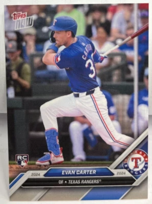 Evan Carter 2024 Topps Now Road To Opening Day RC #OD-142 TEXAS RANGERS - SP/700 - Image 1 of 2