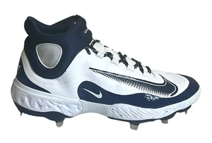 Nike Alpha Huarache Elite 4 Mid White Navy Baseball Cleats Size 13.5 HQ1800-100 - Picture 1 of 10