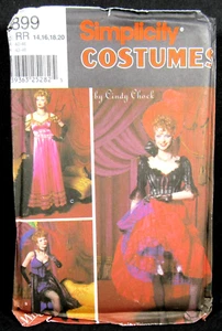 Can Can Dancer Western Saloon Kostüm plus 14 16 18 20 Simplicity 9899 ungeschnitten - Bild 1 von 6