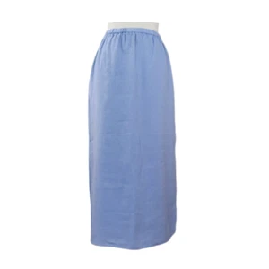 Maxi Falda Eileen Fisher Azul Pull On 100% Lino Irlandés Lagenlook Grande - Imagen 1 de 8
