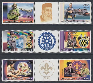 Chad Sc 695-697 MNH. 1996 Red Cross, Scouts & Rotary International Strips VF+ - Picture 1 of 1