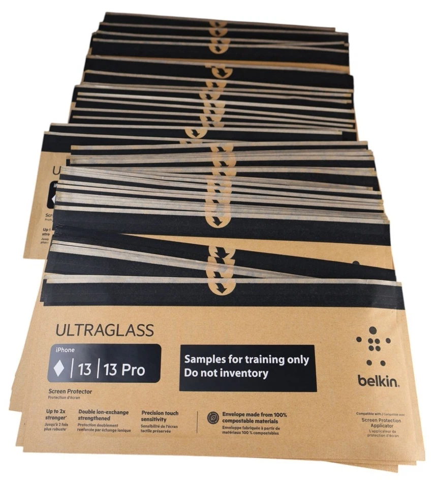 Belkin UltraGlass Screen Protectors for iPhone 13 / 13 Pro Lot of 60 - Image 1 of 3
