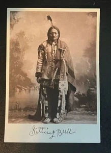 Postcard Sitting Bull "Tatanka Iyotanka" Hunkpapa Sioux Leader blank photo 1884 - Picture 1 of 2