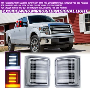 Clear LED Side Tow Mirror Marker Signal Light For F250 F350 F450 F550 Super Duty - Picture 1 of 6