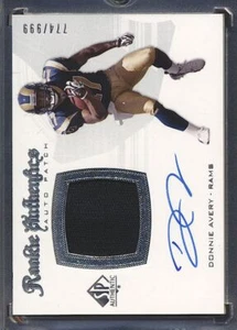 2008 SP Authentic #  273  Donnie Avery  RC WR Auto JSY  774/999  St. Louis Rams - Picture 1 of 2