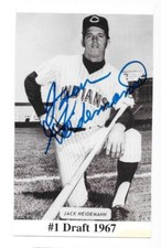 JACK HEIDEMANN POST CARD AUTOGRAPHED SIGNED CLEVELAND INDIANS
