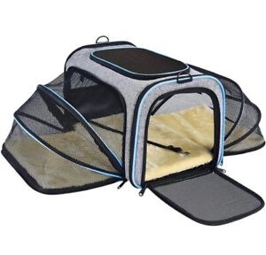Pet Travel Bag Saft Airline Approved Soft-Sided Dog Carrier 3 Doors 2 Tapes NEW.