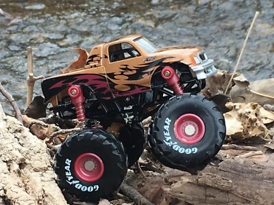 Spin Master Monster Truck Ford F150 Pickup 2001 Flames Diecast Toy F-150 Springs - Image 1 of 4