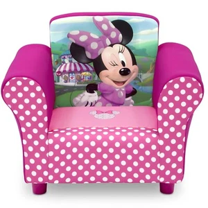 Kids Chair Mini Mouse Upholstered Seat Childrens Furniture Toddler Pink Pokadot - Picture 1 of 6