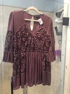 NWT Pol Bohemian Lace 3/4 Sleeve Festival Peasant Blouse Top Women's LARGE - Picture 1 of 3