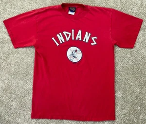 VTG Cleveland Indians Shirt Men's Large Red Majestic Cooperstown Collection 2004 - Picture 1 of 9