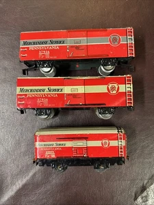 3x Vintage Marx O Gauge Pennsylvania Merchandise Service Box Car 2x 37956, 37971 - Picture 1 of 5