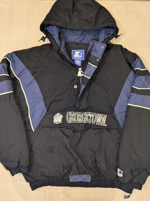 Vintage 90’s Georgetown Hoyas Starter NCAA Navy Pullover Jacket Size XL - Image 1 of 4