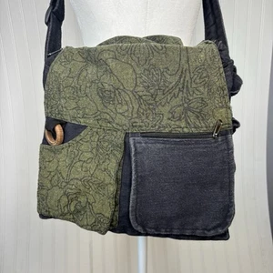 Flying High Foot Path Trading Co Messenger Umhängetasche Floral Grün 6 Taschen - Bild 1 von 14