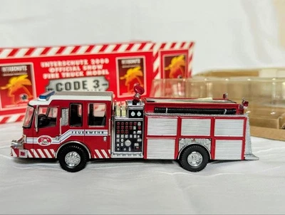 NIB CODE 3 GERMAN INTERSCHUTZ 2000 SHOW FIRE TRUCK DIECAST W/ BOX #12226 - Image 1 of 4