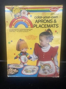 Rare New 1983 Vintage Rainbow Brite Color Your Own Aprons & Placemats Sealed 80’ - Picture 1 of 7