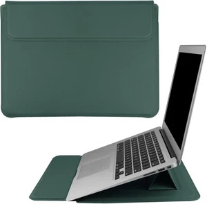 Étui Housse pour Ordinateur Portable 14 Pouces Cuir PU Compatible 14 Pouces Ordinateur Portable, Vert - Photo 1/7